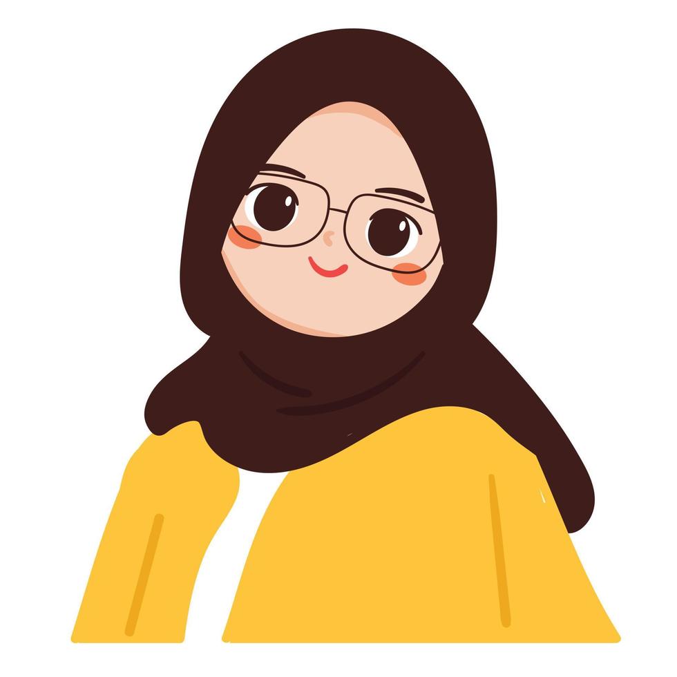 hand-drawing-cartoon-girl-wearing-hijab-with-smile-face-vector